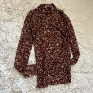 Floral Long Sleeve Sheer Top